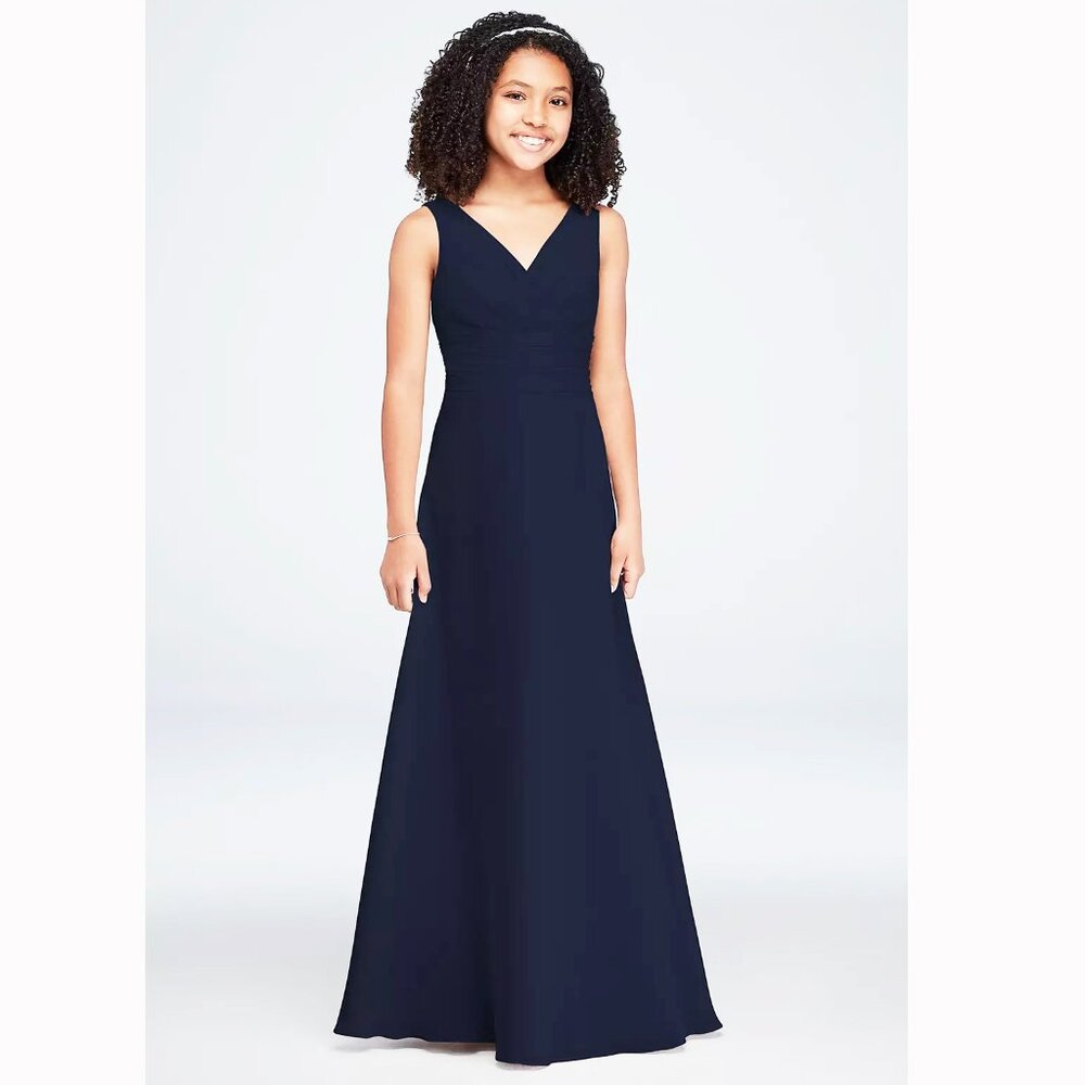 David’s bridal Marine navy junior bridesmaid dress Girls 8